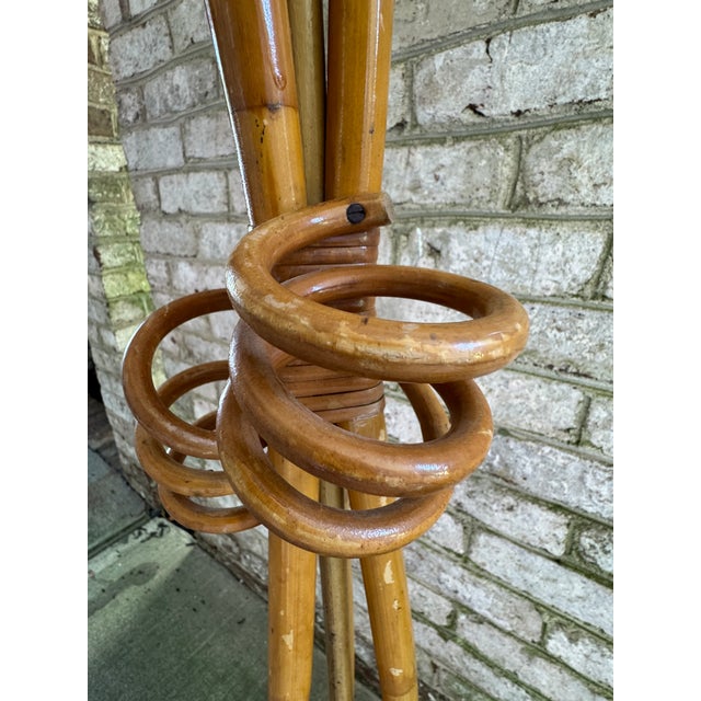 Vintage, Mid Century Modern Bamboo Floor Lamp For Sale In New York - Image 6 of 12