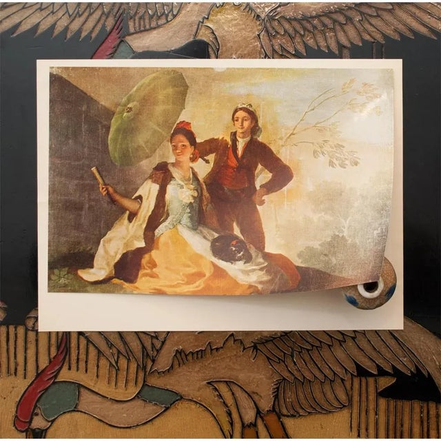 Portraiture 1954 After Goya "The Parasol", First Edition Vintage Full-Color Print For Sale - Image 3 of 5