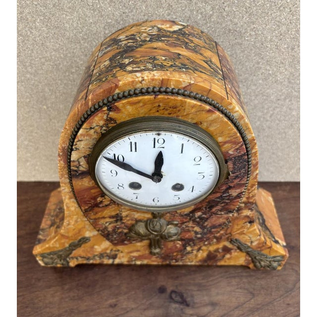 Art Deco Clock with Marble Trim, 1890s, Set of 3 For Sale - Image 9 of 18