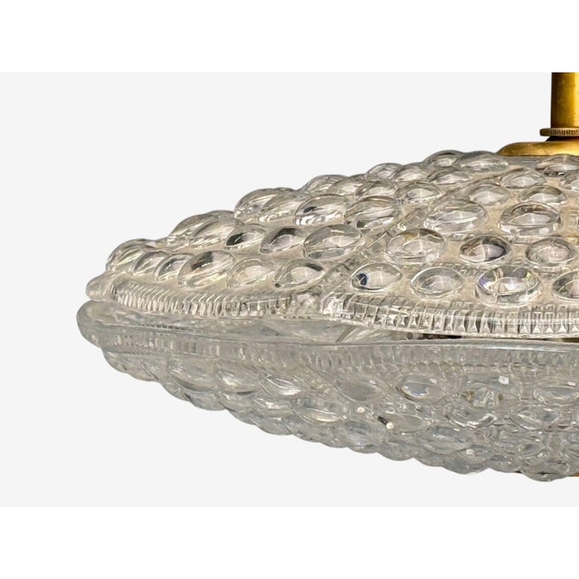 1940s Pair of Carl Fagerlund, Brass, Glass, Pendant Lights, Sweden, 1940s For Sale - Image 5 of 9