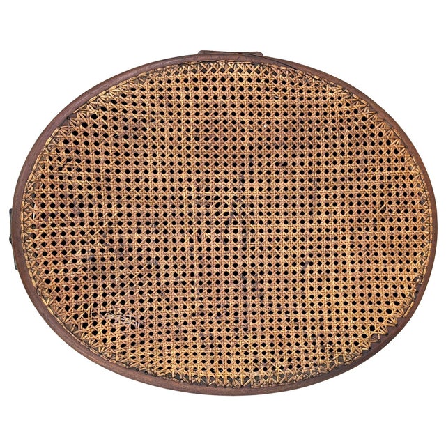 Wood 19th Century Rare Late Victorian Bent Oak Keepsake Storage Box With & Cane Lid For Sale - Image 7 of 8