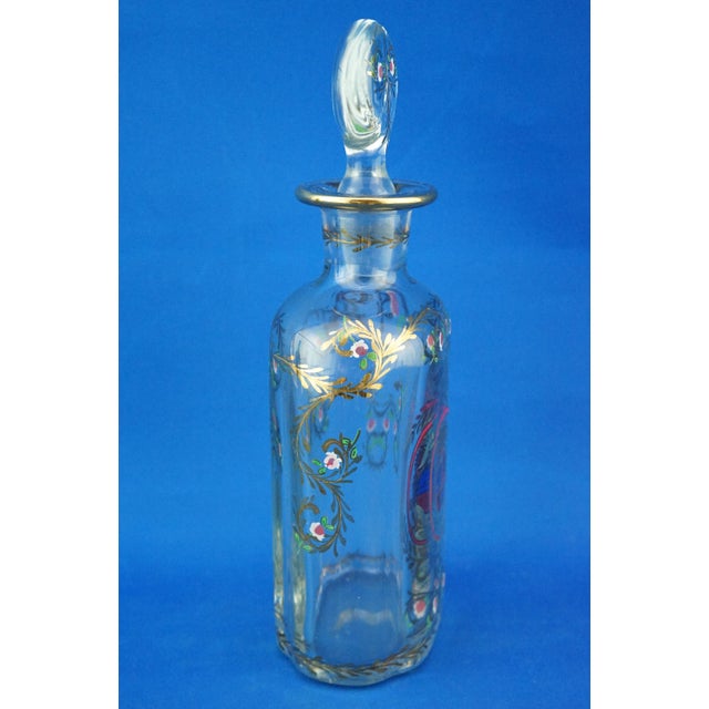 Antique Crystal Decanter Bottle with Gold Decorations by Ludwig Moser, 1890s For Sale - Image 6 of 18