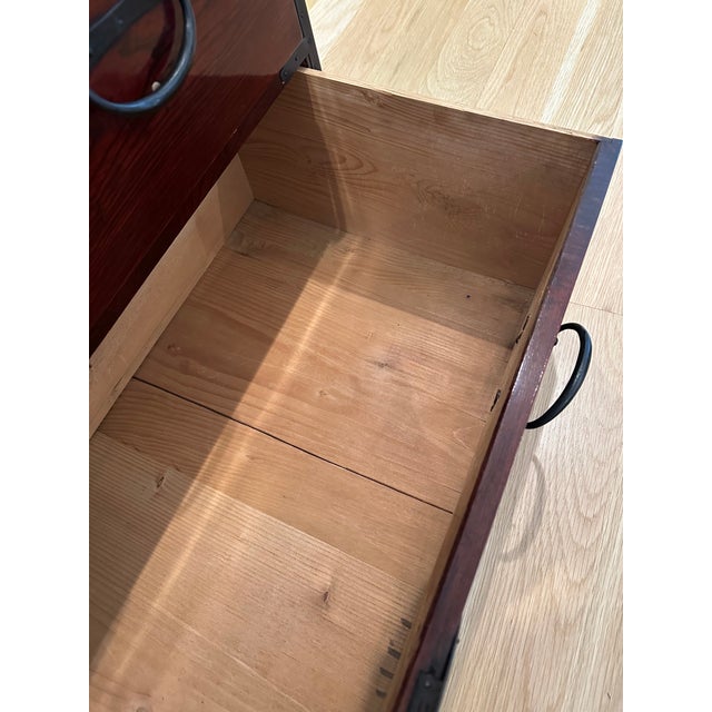 Antique Meji Period Three Section Japanese Isho Tansu Clothing Chest For Sale - Image 9 of 14