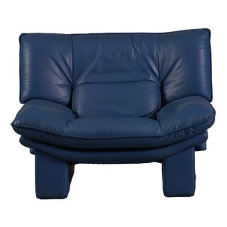 Postmodern Leather Armchair by Nicoletti Salotti, Italy, 1980s For Sale