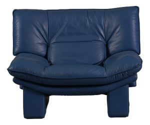 Postmodern Leather Armchair by Nicoletti Salotti, Italy, 1980s
