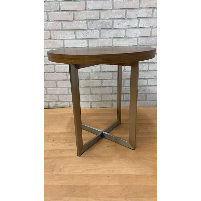 Wood Vintage Milo Baughman Style Teak and Chrome Side/End Table For Sale - Image 7 of 7