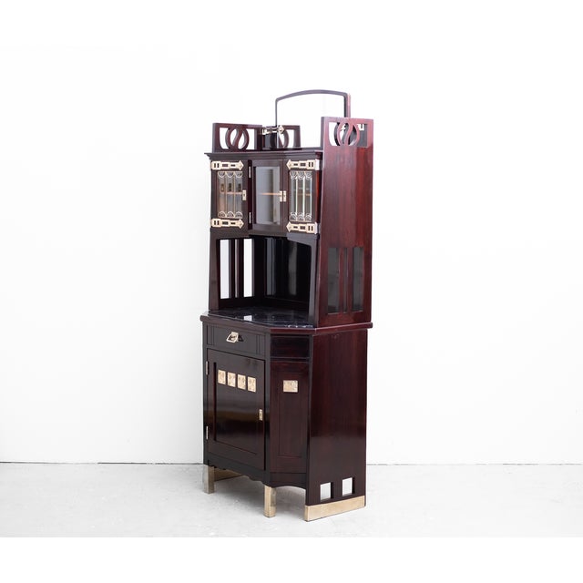 Metal Original Art Nouveau Credenza by Josef Urban, Vienna, 1905 For Sale - Image 7 of 18