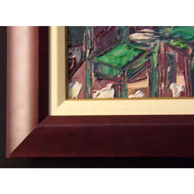 "Untitled" framed Original Oil on Canvas by Maya Eventov Hand signed by the artist museum mounted, matted and custom...
