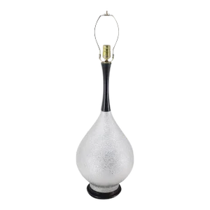 Mid Century Modern Silver Leaf Finish Table Lamp with Onion Shape