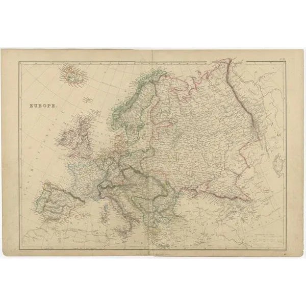 Mid 19th Century Antique Map of Europe by W. G. Blackie, 1859 For Sale - Image 5 of 6