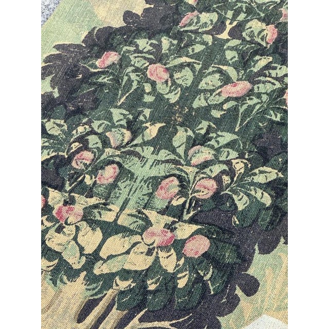 Vintage French Screenprinted Tapestry with Departure to Hunt Motif, 1970s For Sale - Image 17 of 18