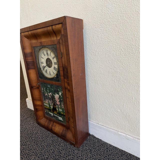 Seth Thomas Antique Round Dial Ogee Clock With Maple Wood Case For Sale In Los Angeles - Image 6 of 12