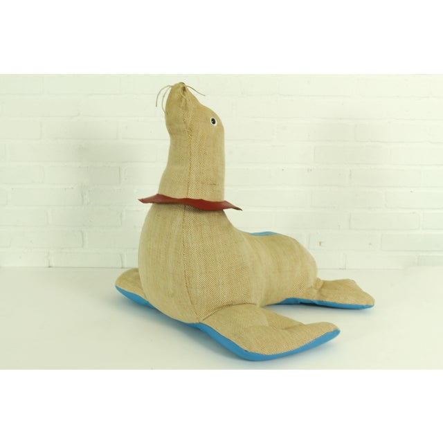 Large Jute and Leather Therapeutic Seal Toy by Renate Müller for H. Josef Leven KG, 1960s For Sale - Image 12 of 15