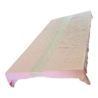 Vintage Mid Century Pink and Silver Metallic Rectangle Striped Tablecloth For Sale