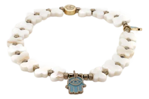 Hamsa Hand Butterfly Beaded Pearl Anklet