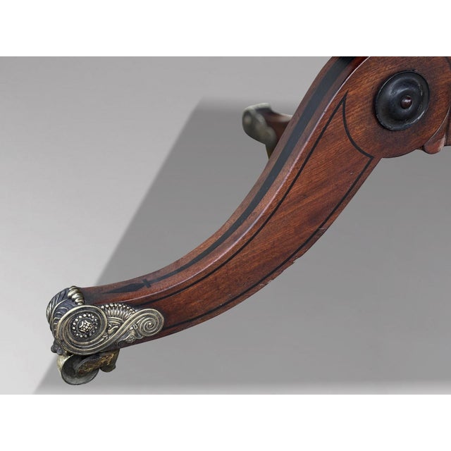 George III Mahogany and Brass Inlay Centre Table, 1790s For Sale - Image 6 of 15
