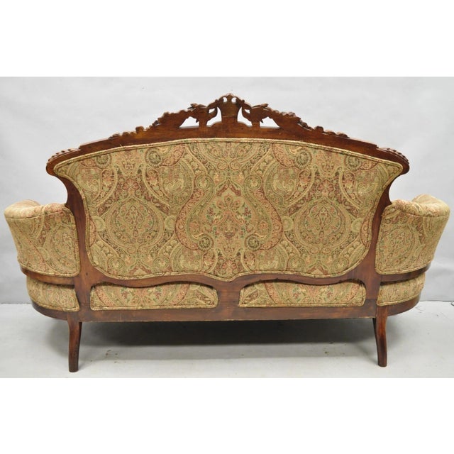 Antique Eastlake Victorian Carved Burl Walnut Parlor Set Sofa & 2 Chairs - 3 PCS For Sale - Image 18 of 18