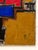 Mid 20th Century Cobalt and Crimson Geometric Abstract Painting With Ochre and Black For Sale In Los Angeles - Image 6 of 6
