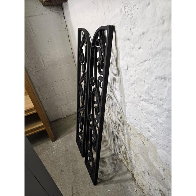 Vintage Art Deco Wrought Iron Gate Doors, 1920s, Set of 2 For Sale - Image 12 of 18