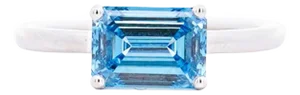 Igi Certified 2.08 Carat Vivid Blue Lab Grown Diamond Engagement Ring, Size 7