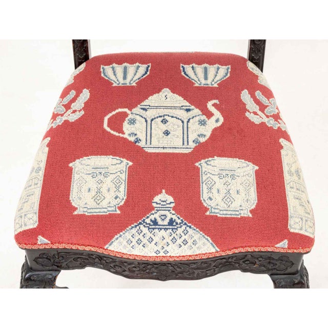 19th Century Chinese Export Carved Wood Side Chair, 19th C. For Sale - Image 5 of 7