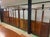 1930s bistro partition in chestnut and period plywood panels in its original condition, with a door in the middle. L=6m,...