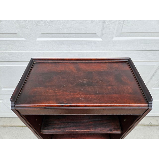 Brown Antique Mahogany Open Bookcase - Adjustable Shelves For Sale - Image 8 of 18