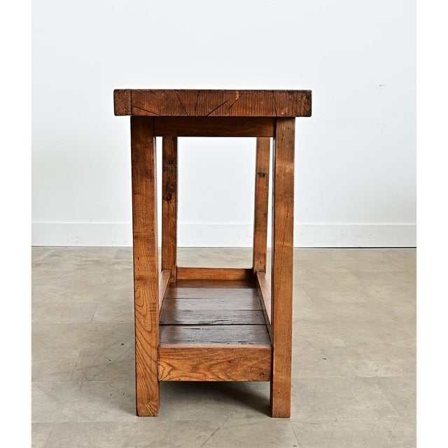 French 19th Century Solid Oak Workbench For Sale - Image 12 of 13