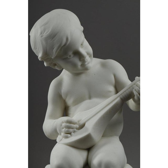 Louis Ernest Barrias, Little Musician, 1880, Carrara Marble For Sale - Image 12 of 18