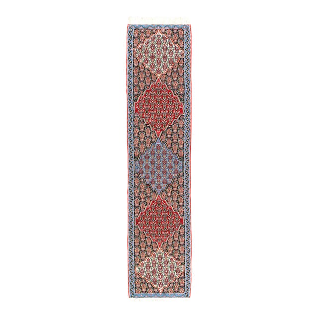 Pasargad DC Fine Hand Knotted Flat Weave Senneh Runner Rug For Sale