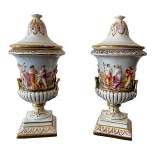 Vintage Italian Decorative Urns- Set of 2 For Sale