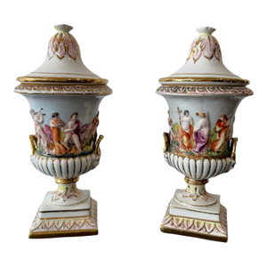 Vintage Italian Decorative Urns- Set of 2