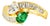 Late 20th Century Size 7.25 18K Yellow Gold Emerald and Diamond Ring For Sale