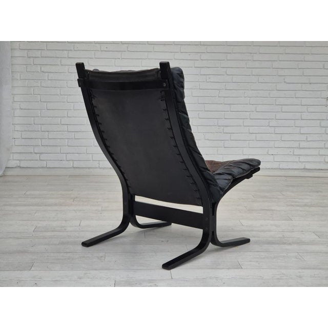 Norwegian Siesta Lounge Chair in Black Leather & Bentwood by Ingmar Relling for Westnofa, 1970s For Sale - Image 11 of 18