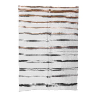 Striped Vintage Hemp Kilim Rug - 6`2" X 9`2" For Sale
