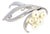 1990s Mikimoto Estate Akoya Pearl Brooch 6.40-5.30 mm Silver For Sale