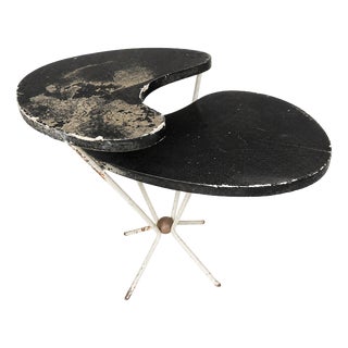 Free-Form Metal and Wood Coffee Table from the 1950s For Sale