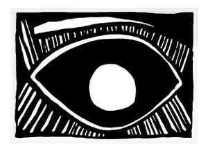 Eyeball by Kate Roebuck in White Framed Paper, Medium Art Print