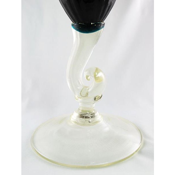 1960s 1960s Tall Blue Glass Vase For Sale - Image 5 of 6