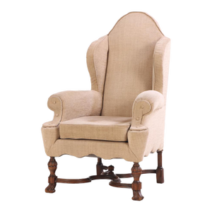 A French Tudor Style Walnut Wing Chair, Circa 1900