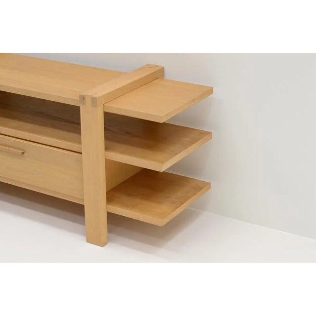 Brutalist Belgian Oak Shelving Unit For Sale - Image 3 of 6