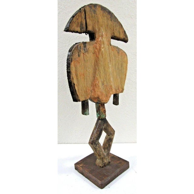 Brown Antique Bakota Reliquary Kota Mask Figure Sculpture From the Tribe in Gabon For Sale - Image 8 of 18