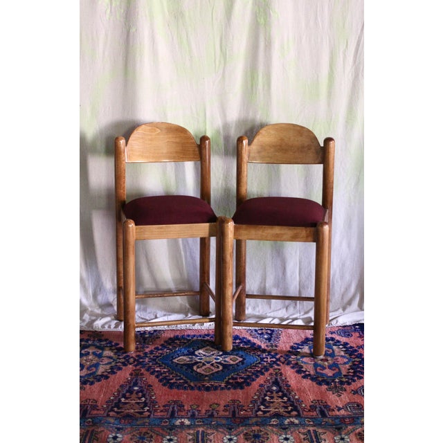 1970s Set of 2 Lowenstein Padova Style Stools With Ox Blood Seats For Sale - Image 12 of 15