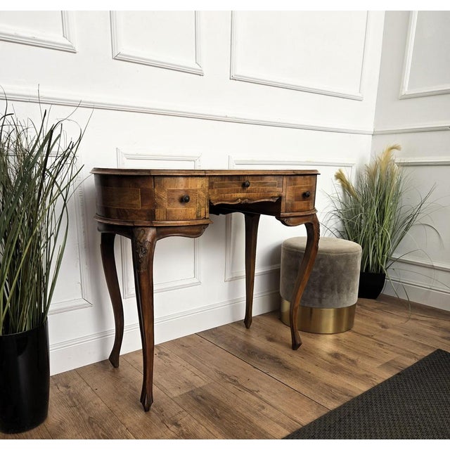 Vintage Italian Kidney Shaped Desk in Walnut, 1940s For Sale - Image 9 of 10
