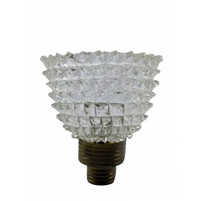 An elegant vintage wall sconce designed by the renowned master Ercole Barovier for Barovier & Toso. The shade is crafted...