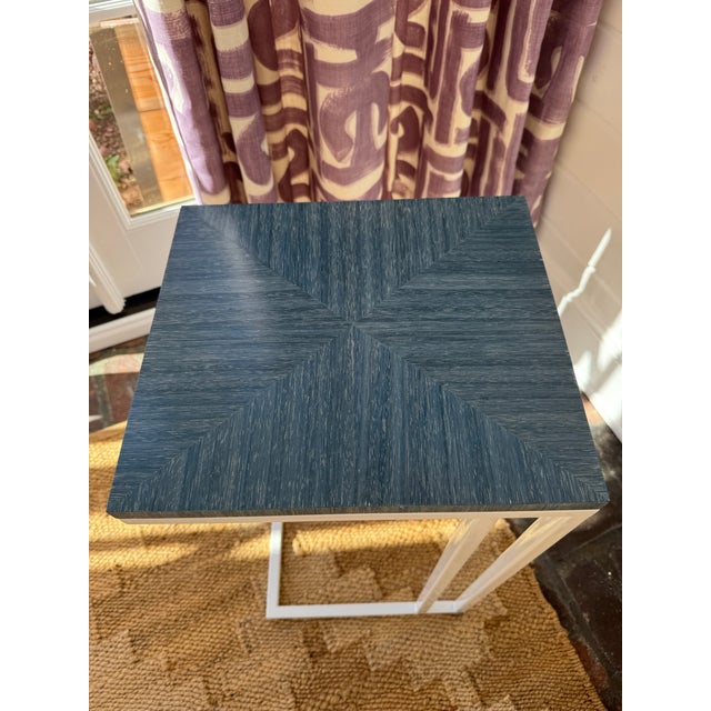 Keith Fritz Fine Furniture Sidecar in Ceylon Blue For Sale - Image 10 of 13