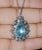 Certified Natural 6.97Cts VS F Diamond Aquamarine 18K Solid Gold Filigree Pendant For Sale - Image 9 of 10