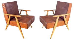 Leather Armchairs by Bernardo Bernardi for the Central Committee of Communist Croatia, 1960s, Set of 2