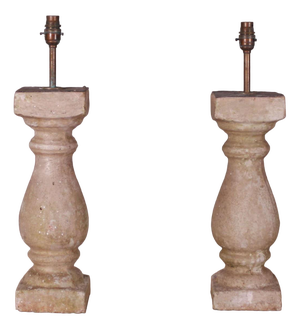 Stone Balustrade Table Lamps, Set of 2