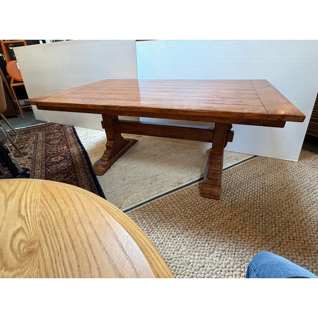 2000 - 2009 Bausman & Company Trestle Dining Extension Table For Sale - Image 5 of 12